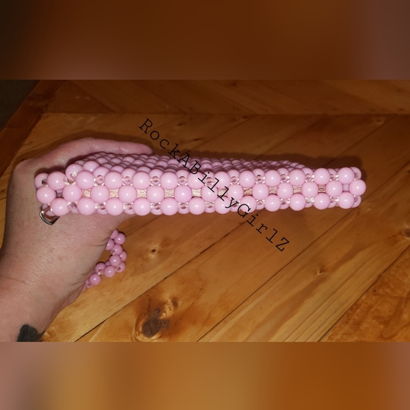 Vintage 1950's Pink Hand Beaded Purse Made by Lady Ellen in British Hong Kong - Picture 12 of 12